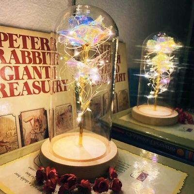 Galaxy Rose Flower gift LED light Beauty and the Beast rose Kit for Mom wife GF