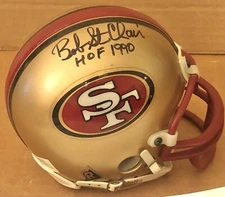 BOB ST. CLAIR Signed SAN FRANCISCO 49ERS Mini Helmet, 9x All-Pro, HOF, Dec'd COA