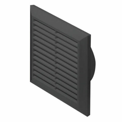 Graphit Entlüftungsgitter - 170 mm x 170 mm / 100 mm - Kanal Schlauch Rohranschluss