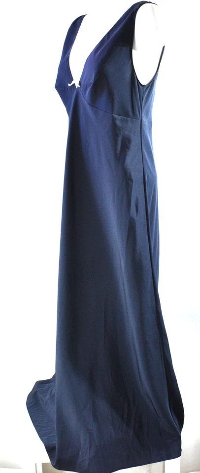 De Colección Vera Wang Vestido Sin Mangas Maxi Lencería Largo Camisón Encaje Azul Marino Pullover Mujeres M Foto 4 de 4
