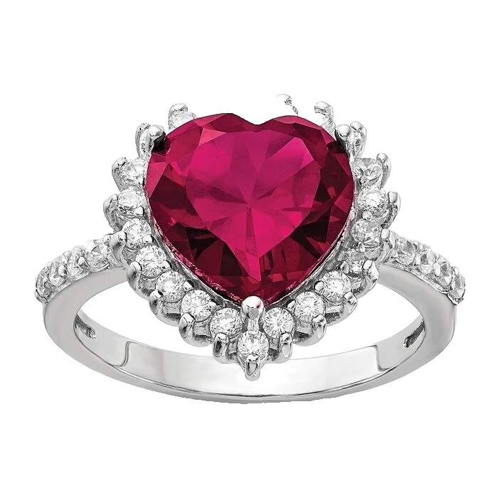 白色红宝石时尚戒指