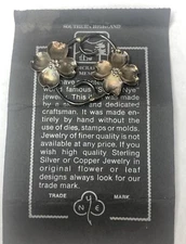 Vintage Signed Stuart NYE Sterling Silver Flower Pin Brooch on Card