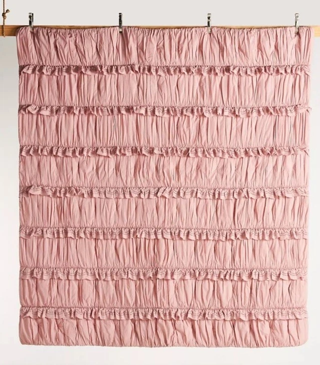 Anthropologie Astride 荷叶边 Voile Eyelet 蕾丝装饰 腮红 大号 全新 — 第 3/4 张图片