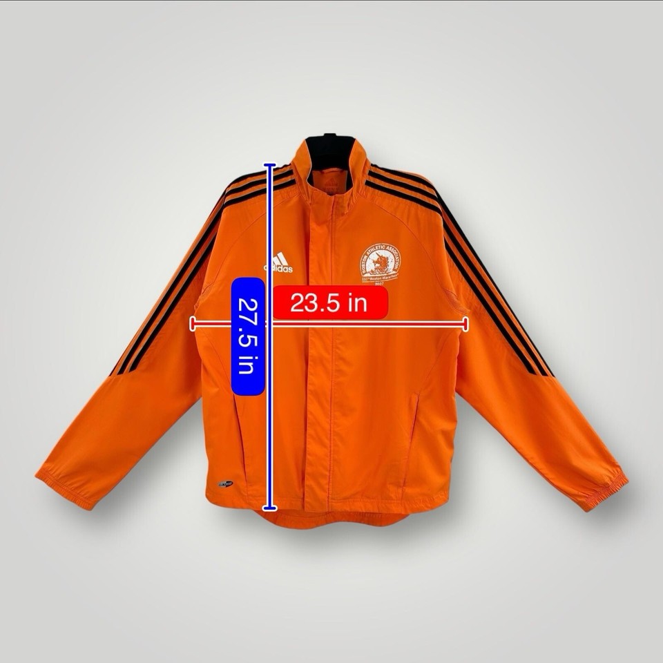 Adidas BOSTON MARATHON 2007 Running Track Jacket Orange Mens L *See