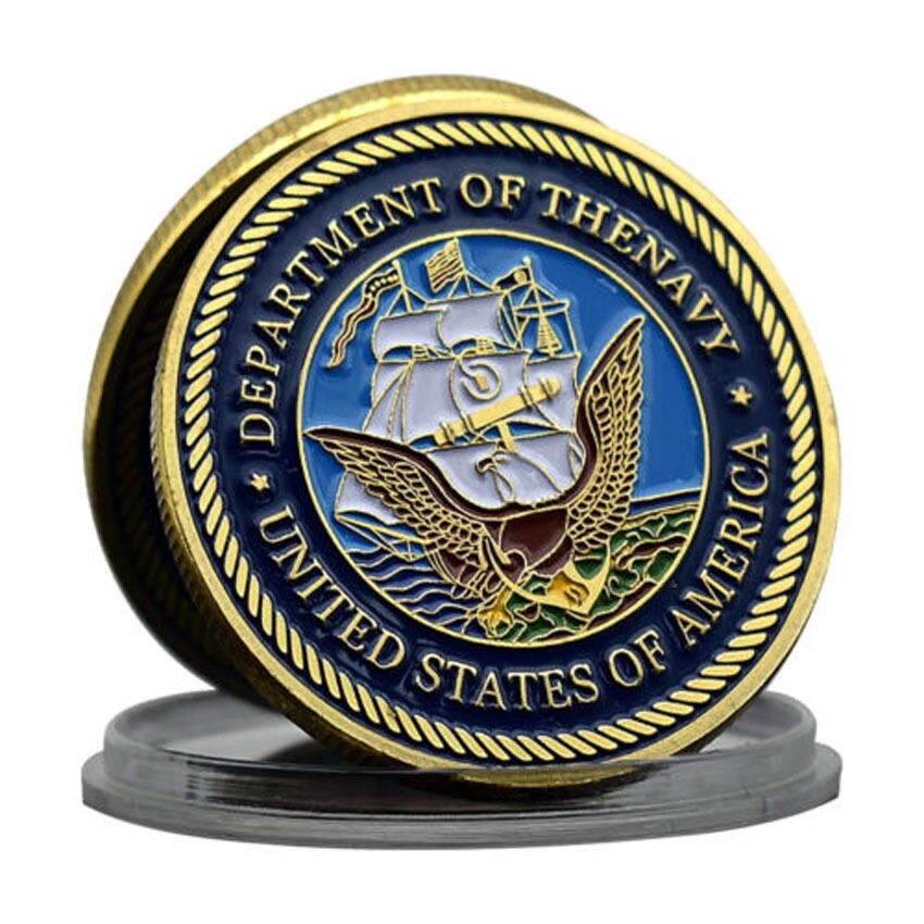 US Navy Challenge Coin Medal American Gold Plated Commemorative Collectction-image