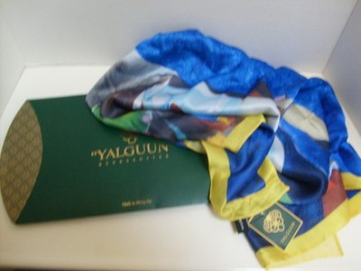 Yalguun 100% Pure Silk Scarf 42x42-New C/Box
