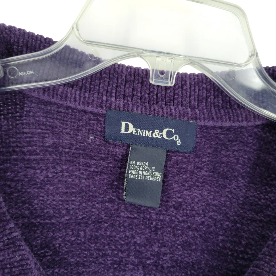 VTG Chenille Cardigan Sweater Button Up 3X Witchy Grandma Cottage Indie boho art - Image 2 of 4