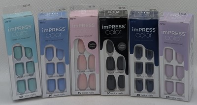 Kiss imPRESS Color Press-On Manicure Nails, Short, Medium ~ You Choose