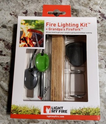 Light My Fire Fire Lighting Kit + Grandpa's Fire Fork Made in Sweden Camping 