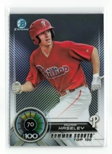 2018 BOWMAN TOP 100 ADAM HASELEY #BTP-70 RC PHILLIES