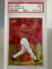 2004 Topps Finest 'Gold X-Fractor' Ken Griffey, Jr. #53 serial'd /139 Graded MT 