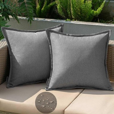 Wetterfestes Outdoor Kissenbezug Set 45x45cm 2er Pack Grau für Garten Sofa