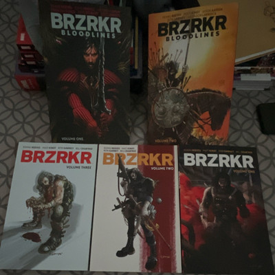 BRZRKR Bloodlines Vol 1-2 & BRZRKR Vol 1-2-3 Graphic Novel Set by Reeves
