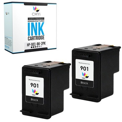 2-Pack Compatible 901 Ink Cartridge for HP DeskJet P2500 OfficeJet J4525 J4535