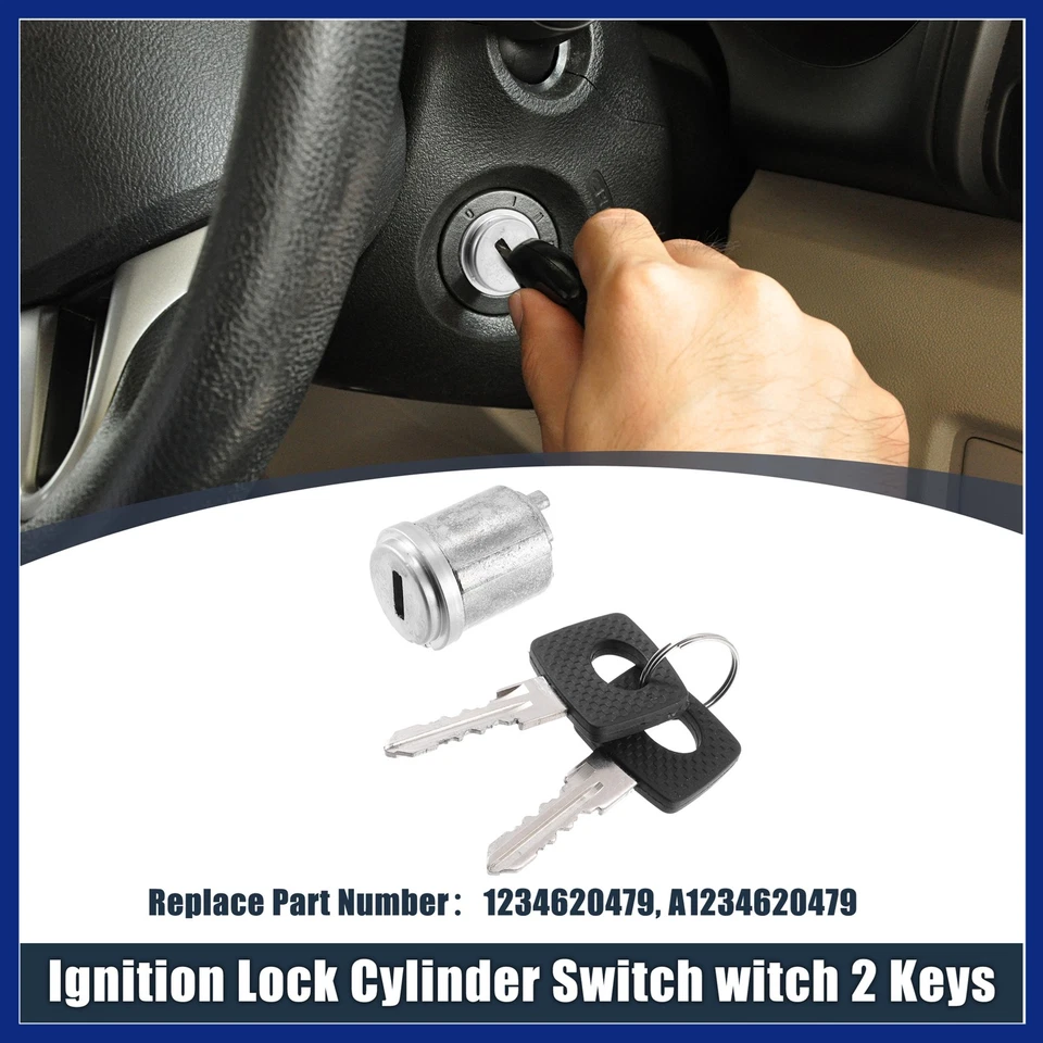 Car Ignition Switch Lock Cylinder w/Key 1234620479 Fit for Mercedes-Benz 300SDL Foto 2 de 4