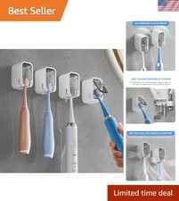 Single Slot Toothbrush Holders Wall Mounted with Cover for Bathrooms  4PCS T...