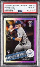 2020 BEN BALLER CHROME 1985 TOPPS #85TC5 GAVIN LUX PSA 10