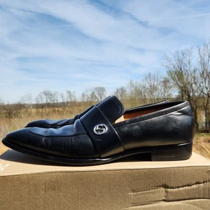 Chaussures habillées homme Gucci GG cuir noir pointure 8,5