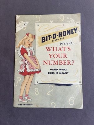 1945 Bit O Honey Candy Letter & Whats Your Number Booklet Duncan Hines Cake Mix
