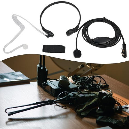Throat Mic Earpiece Headset Finger PTT For Baofeng UV5R 888s Radio-Walkie-Talkie - Photo 5/23