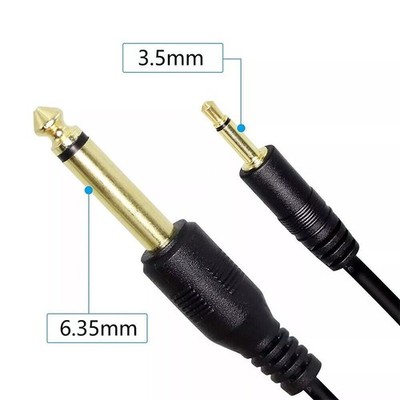 Audio Aux Adapter Conversion Cable 5ft 6.35mm 1/4'' to 3.5mm 1/8'' Male TRS Stereo