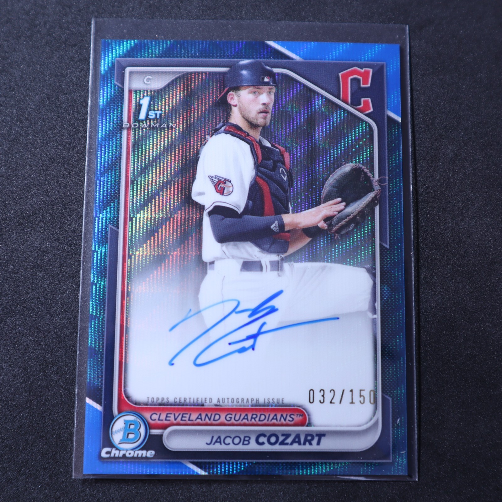 Jacob Cozart 2024 Bowman Chrome #CPA-JCO BOWMAN 1ST BLUE WAVE AUTO 32/150