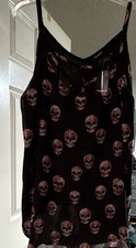 Torrid Plus Size 1 Black Pink Skull Print Spa...
