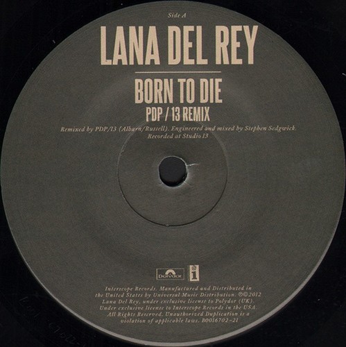 Lana Del Rey - Born To Die (Remix) / Blue Jeans (Remix) (7" Single, RSD)