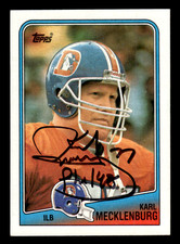 Karl Mecklenburg Denver Broncos 1988 Topps Auto Autograph #33 w/COA