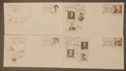 Australia 1991. Literary Life Of 1890s. Four Pre Stamped Envelopes. FDC's.