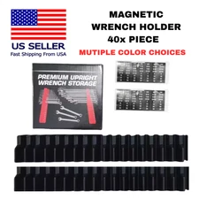 Magnetic Wrench Holder 40-Slot - Hex Toolbox Organizer Rack for Spanners & Tools