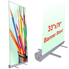 InstaHibit 33x79" Retractable Banner Stand Roll Up Trade Show Display w/ Bag