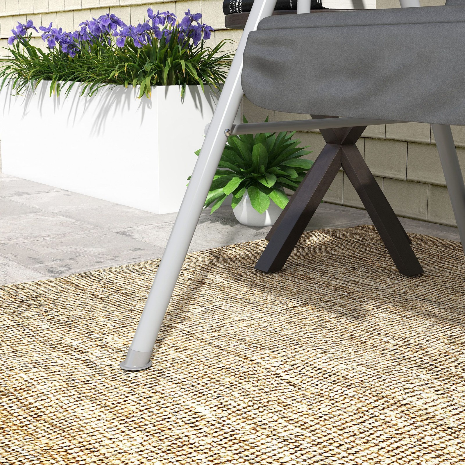 Outsunny 2-Seater Outdoor Porch Swing with Canopy and Table, Patio Swing Chair f