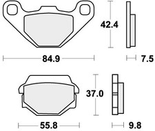 SBS Bremsbeläge hinten für Yamaha YFM 300 Grizzly 2012 - 2013