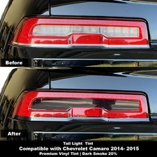 Tail Light Tint Overlay Dark Smoke 20 Precision Fit For Chevy Camaro 14-15