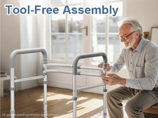 NEW HOMLAND Toilet Safety Rails for Seniors, Adjustable Height Width, 350 Lbs