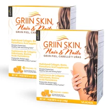Griin Supplement for Hair, Skin & Nails – Collagen & Biotin –14 pouches (2-Pack)