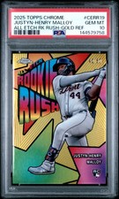 2025 TOPPS CHROME ALL ETCH RC RUSH #CERR19 JUSTYN-HENRY MALLOY 40/50 PSA 10