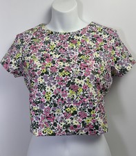 LANDS END FLORAL SWIM TUGLESS CAP SLEEVE MIDK...