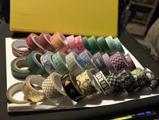 Lot of 31 Rolls of WASHI TAPE - All NEW or Barely Used!! Red Blue Green Misc!!!