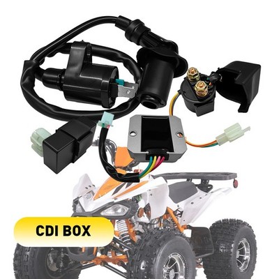 Ignition Coil CDI Box Relay 4-wire Regulator For 125cc GY6 ATV Go-kart Scooter