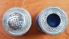 Exquisite Salt and Pepper Silver and Blue Enamel Shaker and Salt Cellar — photo 4