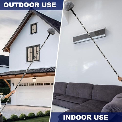 20 Ft+ High Reach Grey Cobweb Duster with 3-14 ft Extension Pole, 12ft, Gray - Picture 3 of 6