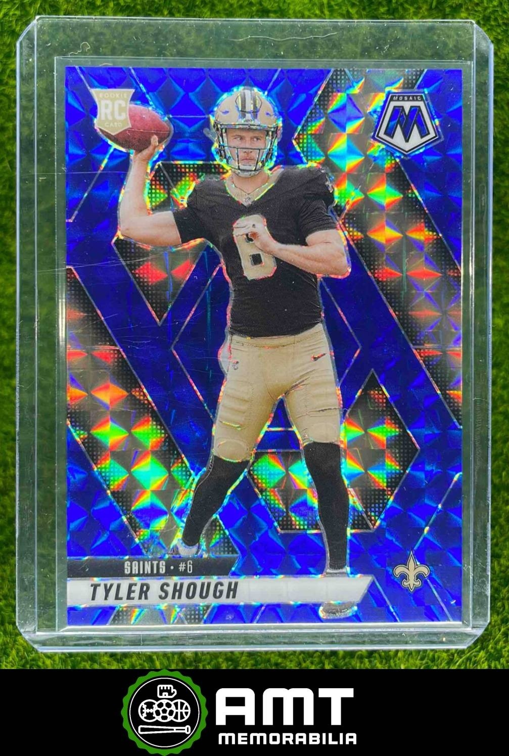 Tyler Shough RC 2025 Panini Mosaic 78/99 Rookies Blue Prizm Saints #312