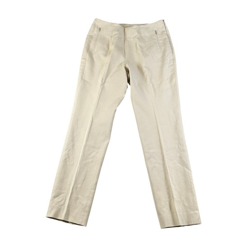 Akris, Akris Beige Straight Leg Dress Pants Side Zip Trousers US 6 UK 10 IT 42