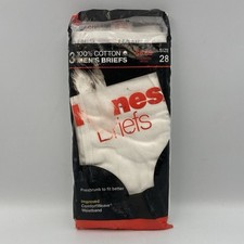 Vintage Hanes Men's Briefs White Underwear Size 28 Cotton 3 Pack 1987 USA