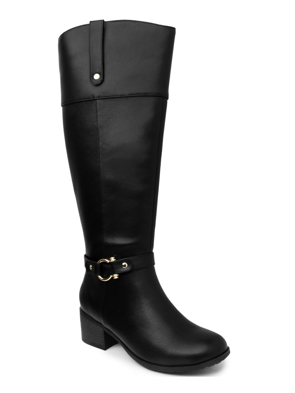 KAREN SCOTT Womens Black Croc Harness Straps Vickyy Almond Riding Boot 8.5 W XWC