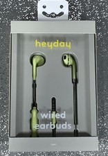 Heyday Wired Earbuds w/ Microphone 3.5mm Aux Jack Headphones PASTEL LIME NEW 