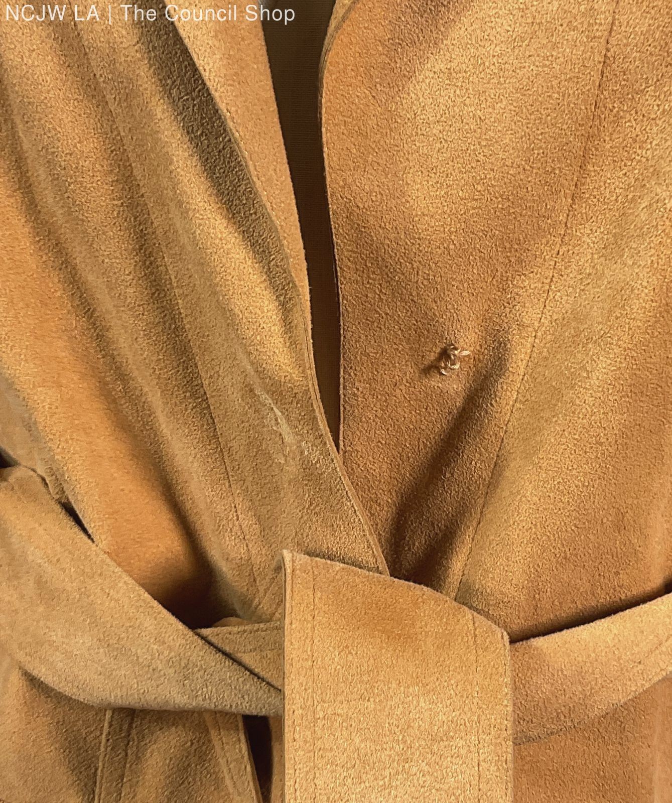 Adele Simpson Vintage Button Down Overcoat Tan - image 4