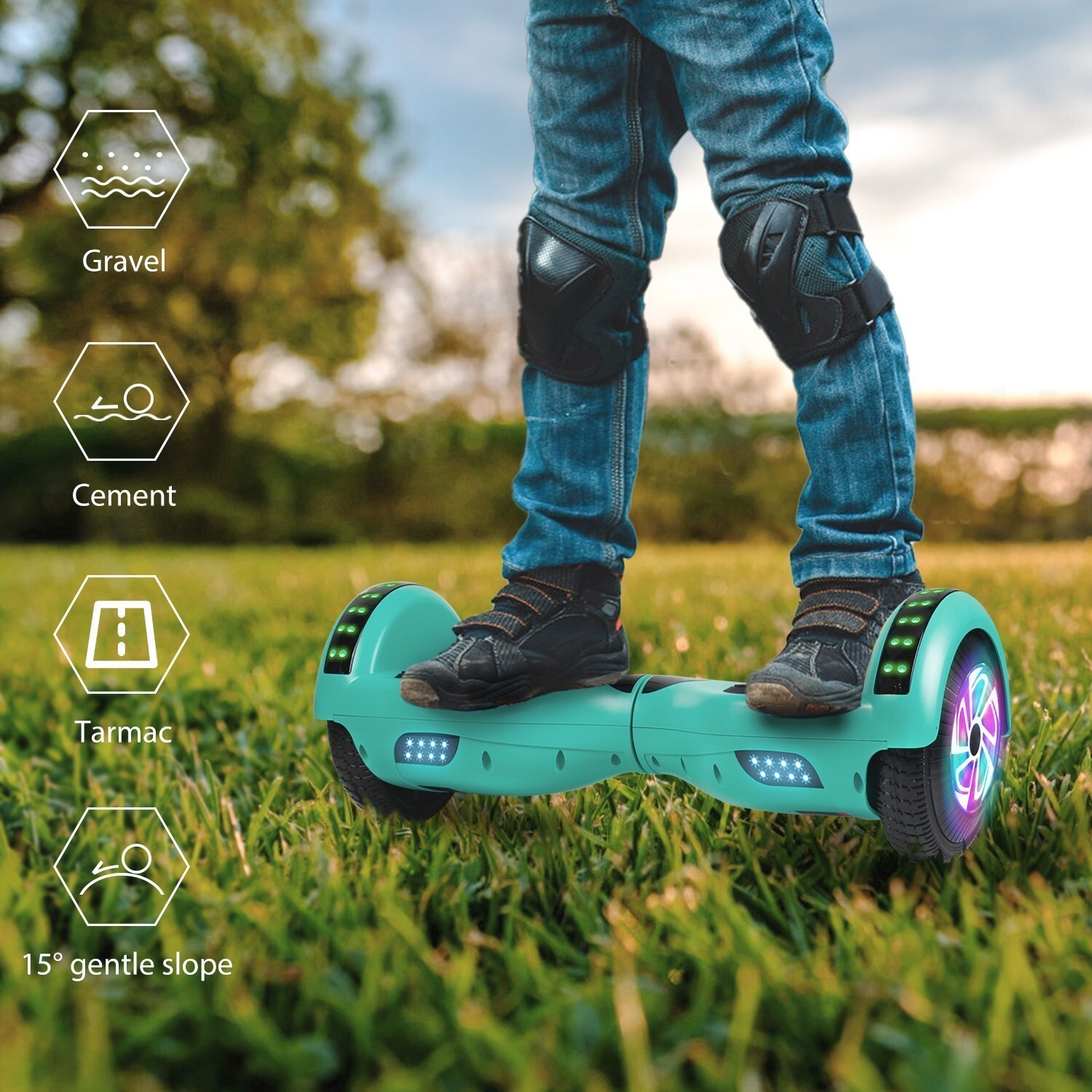 Hoverboard LED Electric Self-Balancing 360&deg; Bluetooth E-Scooter for Kids Adults